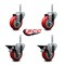 Service Caster 35 Inch Red Polyurethane Wheel Swivel 58 Inch Threaded Stem Caster Set 2 Brakes SCC SCC-TS20S3514-PPUB-RED-58212-2-PLB-2 - alternate 5